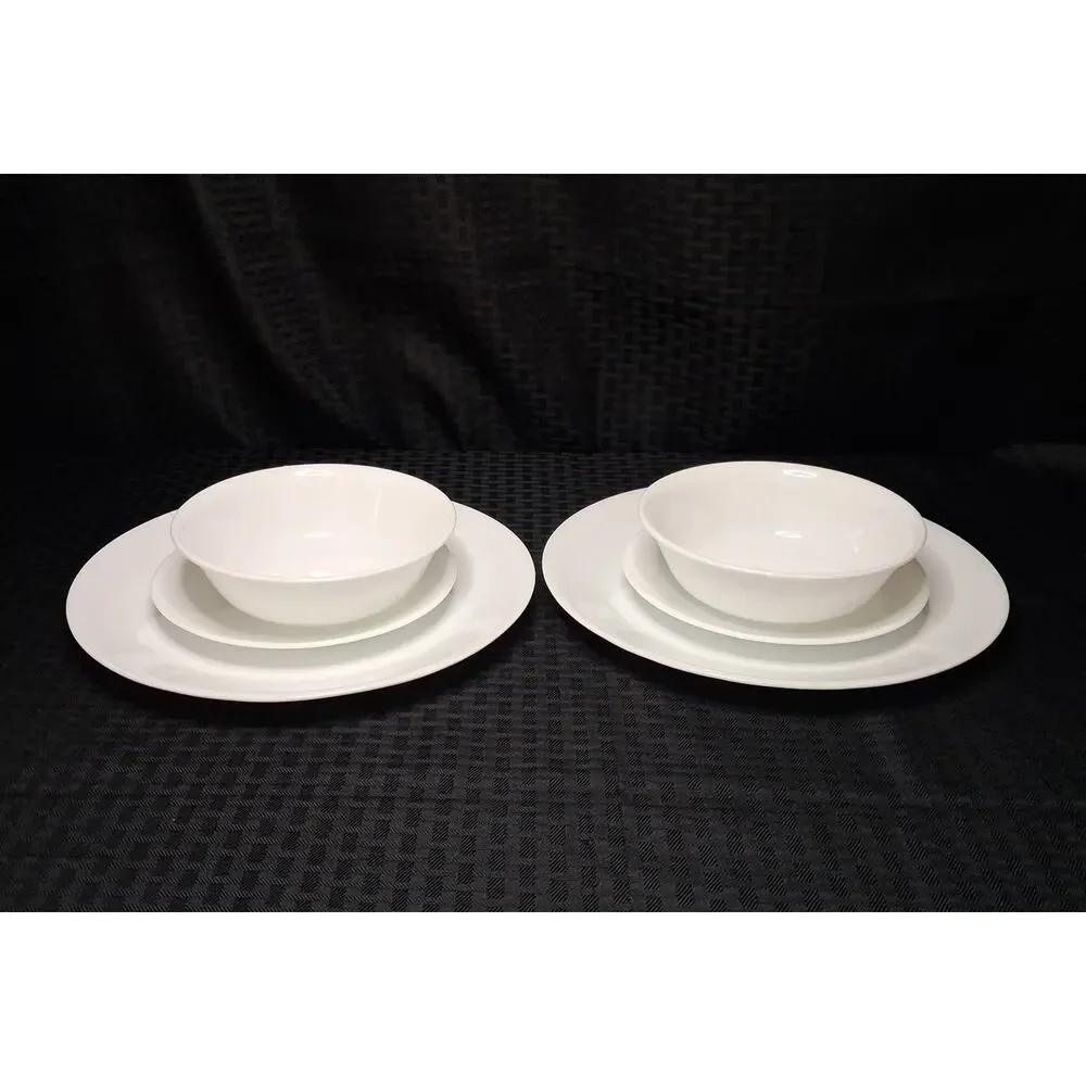 Vintage Corning Corelle WINTER FROST WHITE 6 pc Dinnerware Set